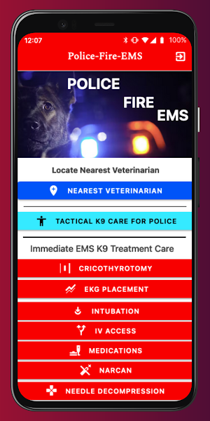 Prehospital K9 Treatment App Screenshot 0