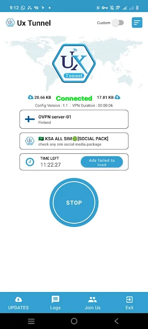UX TUNNEL VPN Screenshot 1