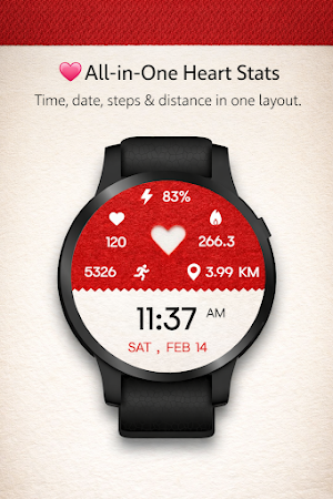 Love Heart Digital WearOSWatch Screenshot 1