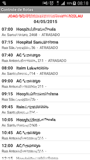 Controle de Rotas Screenshot 2