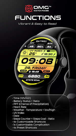 OMG 348 Digital Watch Face Screenshot 2