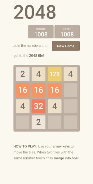 2048 Game Screenshot 2
