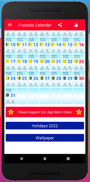 Français Calendrier 2022 Screenshot 3