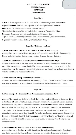 Class 12 English Solutions Screenshot 2