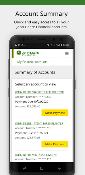 John Deere Financial Mobile Screenshot 1