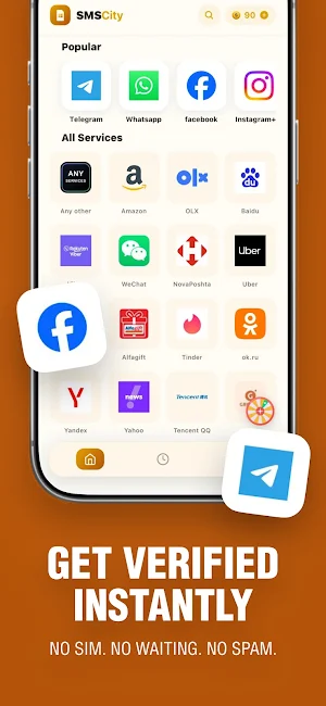 SMSCity Virtual Number Screenshot 1