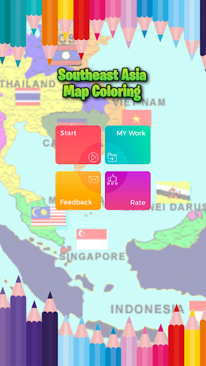 southeast Asia Coloring Map Screenshot 0