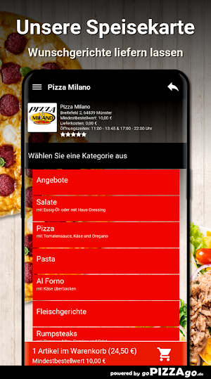 Pizza Milano Münster Screenshot 3