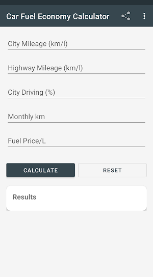 Car Fuel Economy Calculator Screenshot 0