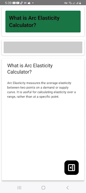 Arc Elasticity Calculator Screenshot 1