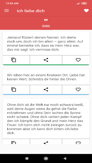 ich liebe dich SMS Screenshot 0