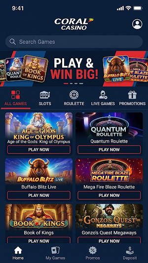 Coral Casino App Screenshot 0