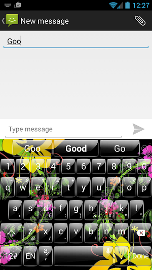 Keyboard Theme Glass Flowers Screenshot 1