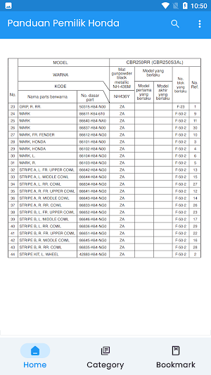 Katalog Sparepart Motor Honda Screenshot 2