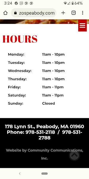 Rizzo's Pizza Peabody Screenshot 3