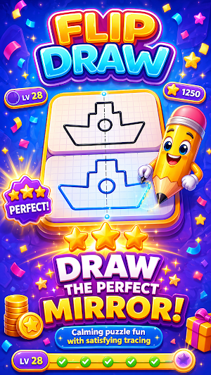 FlipDraw: Mirror Puzzle Screenshot 0