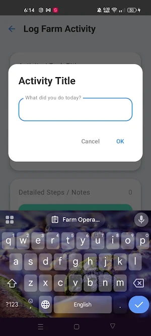 Farm Operations Log Screenshot 0