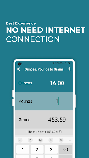 Ounces Pounds to Grams Convert Screenshot 3