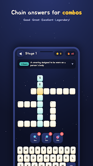 MoonWord - Crossword Puzzle Screenshot 1