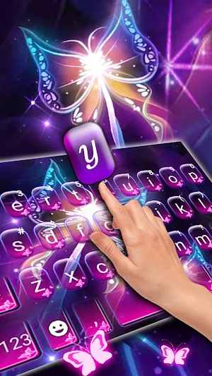 Neon Butterfly Keyboard Theme Screenshot 1
