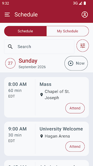 St. Joe's Event Schedule Screenshot 2