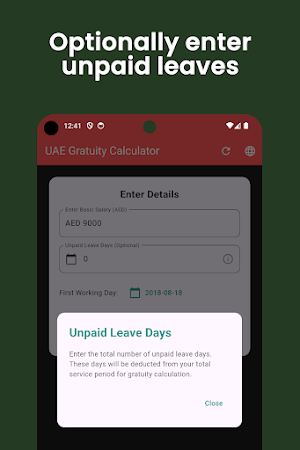 Gratuity Calculator UAE Dubai Screenshot 2