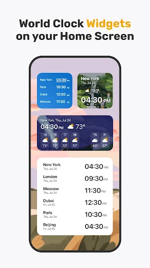 World Clock Widget & Weather Screenshot 0