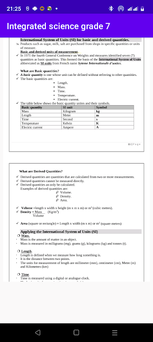 Integrated science grade 7 Screenshot 1