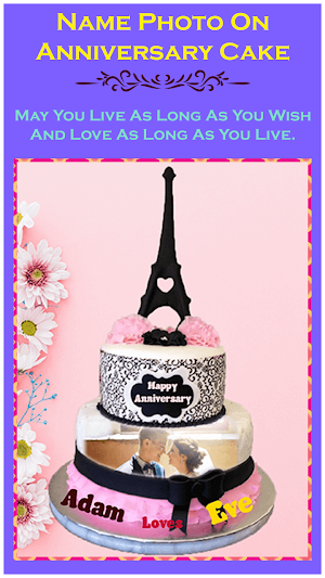 Name Photo On Anniversary Cake Screenshot 0