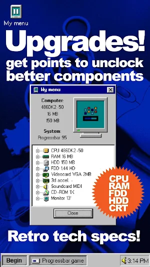 Progressbar95 - easy, nostalgic hyper-casual game Screenshot 2