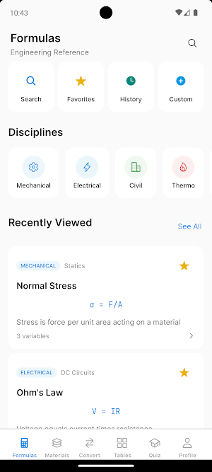 EngiRef - Engineering Formulas Screenshot 0