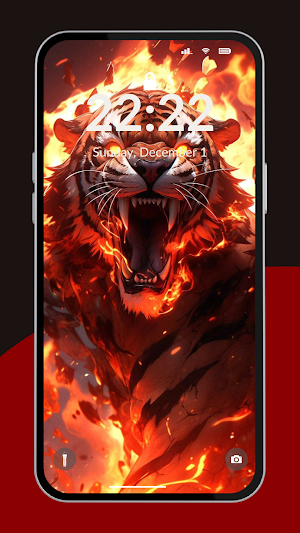 Fire Tiger Wallpaper 4K Screenshot 3