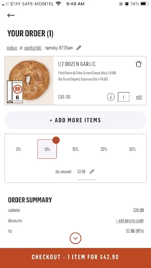 Rubinstein Bagels Screenshot 3