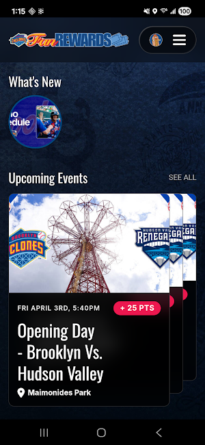 Brooklyn Cyclones Fan Rewards Screenshot 1