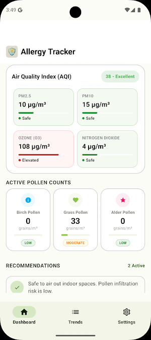 Allergy Tracker Screenshot 1
