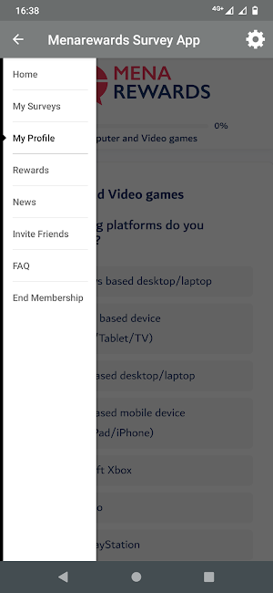 Menarewards Survey App Screenshot 2
