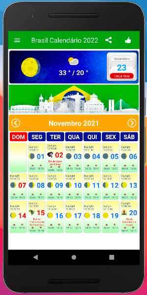 Brasil Calendário 2022 Screenshot 1