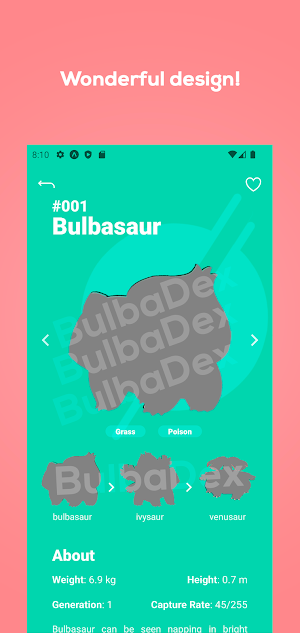 BulbaDex - Clear Pokedex Screenshot 1