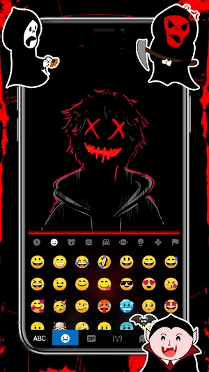 Creepy Maskman Keyboard Background Screenshot 2