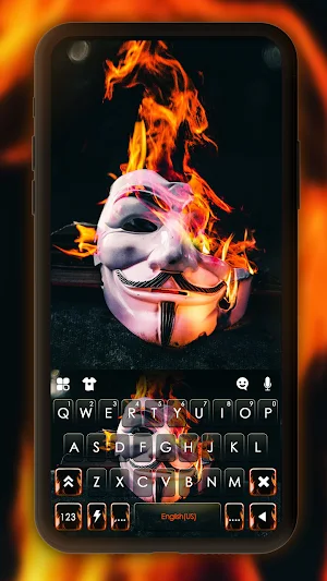 Burning Anonymous Keyboard Background Screenshot 0