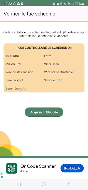 Verifica Vincite Lotto Screenshot 0