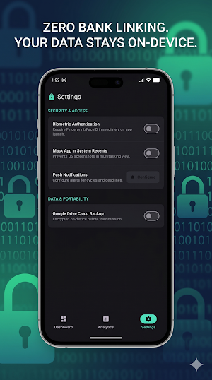 CardSync: Privacy Credit Track Screenshot 1
