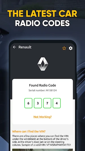 Radio Code Generator for Cars Screenshot 3