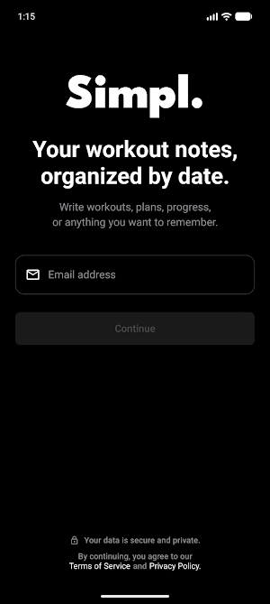 Simpl: Workout Notes & Tracker Screenshot 2