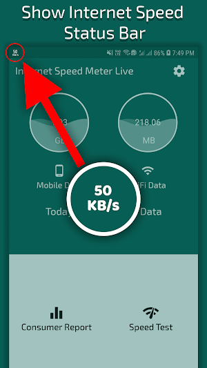 Internet Speed Meter Live (ads free) Screenshot 0