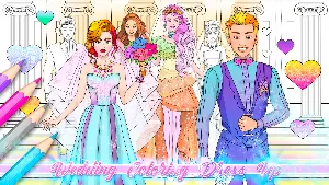 Wedding Coloring Dress Up - Games for Girls Screenshot 0
