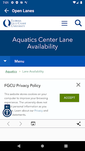 FGCU Campus Recreation Screenshot 1