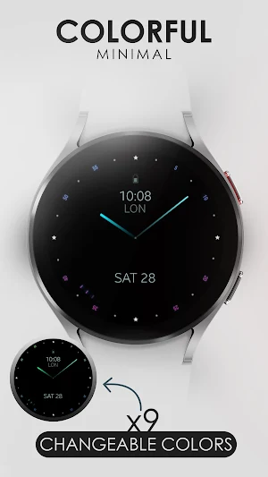 Colorful minimal watch face Screenshot 2