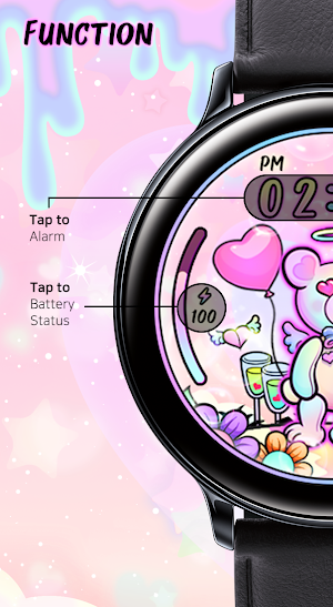 Pastel Love Bear - Watchface Screenshot 1
