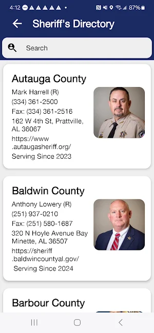 Alabama Sheriffs Association Screenshot 1